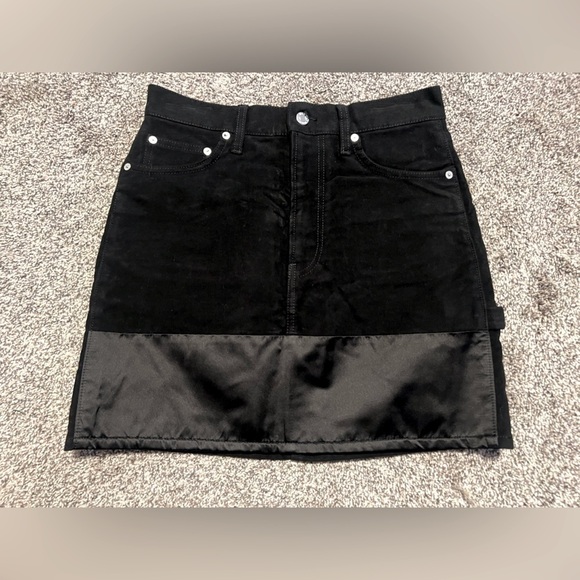 HELMUT LANG Femme Utility Denim Miniskirt Black size 27 NWT - Picture 4 of 15